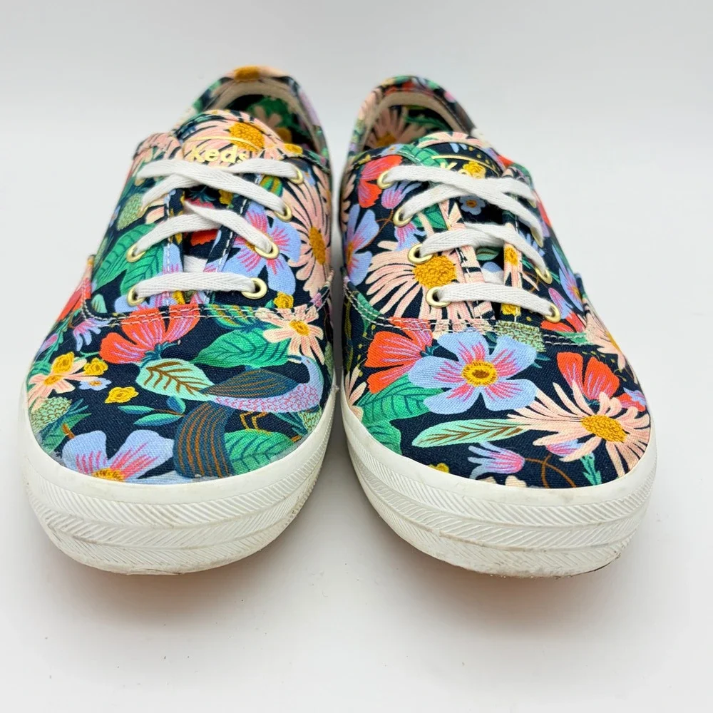 Keds x Rifle Paper Co Champion Dovecote Floral Sneakers Navy Multi 9.5 Canvas
